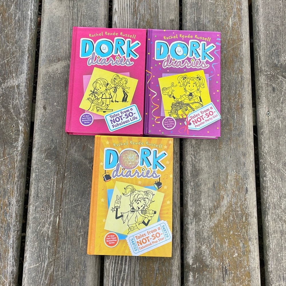 Dork Diaries by Rachel Renee Russell Hardcover Books 1,2 & 3